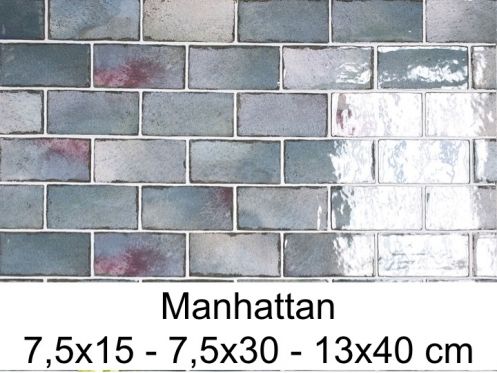 Manhattan 7,5x15 - 7,5x30 - 13x40 cm - Carrelage mural, aspect brique