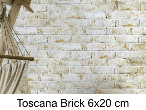 Toscana Brick 6x20 cm - Płytki ścienne, wygląd cegieł