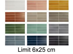 Limit - 6 x 25 cm - Carrelage mural brillant