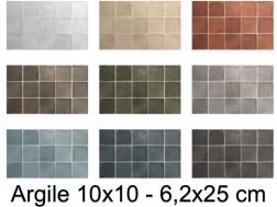 ARGILE 10x10, 6x25 cm - Carrelage mural mate