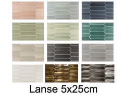 LANSE 5x25 cm - Carrelage mural, en forme de navette