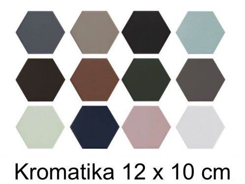 kromatika 11,6 x 10,1 cm - Carrelage sol, hexagonal, couleurs pastelles mates