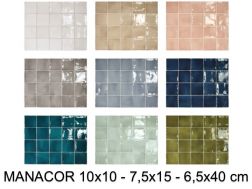 MANACOR 10x10 - 7,5x15 cm - Carrelage mural brillant