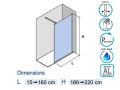 Paroi de douche,  verre fixe de 6 mm - OV2006