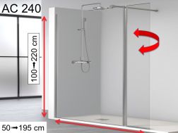 Paroi de douche fixe avec panneau pivotant - AC240