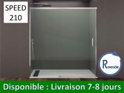 Porte de douche coulissante, 160 x 195 cm, un verre fixe avec porte coulissant - SPEED 210