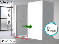 Porte de douche coulissante, derrière un mur - VA211