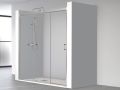 Porte de douche, double coulissants sur un fixe - DUB 2PF