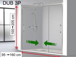 Porte de douche, trois panneaux coulissants - DUB 3P