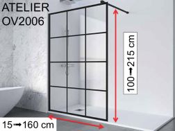 Paroi de douche fixe, au style industriel Art Déco -  ATELIER OV2006