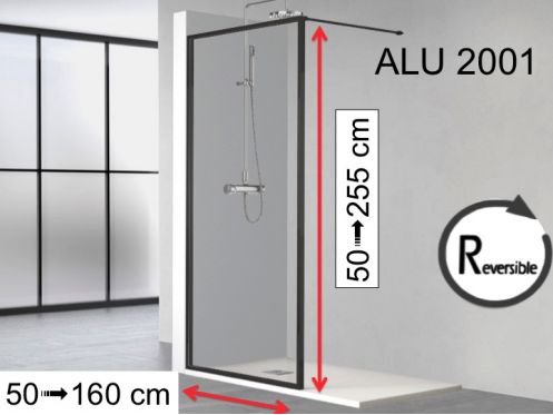 StaÅ‚a Å›ciana, czarny profil aluminiowy - ATELIER ALU 2001