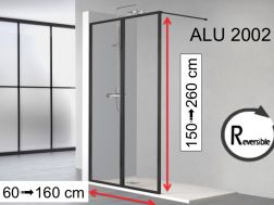 Fast vÃ¦g, sort aluminiumsprofil - ATELIER ALU 2002