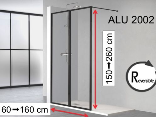 Paroi fixe, profil noir aluminum -  ATELIER ALU 2002