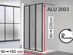 StaÅ‚a Å›ciana, czarny profil aluminiowy - ATELIER ALU 2003