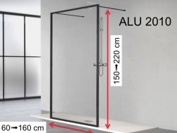 Vaste wand, zwart aluminium profiel - ATELIER ALU 2010