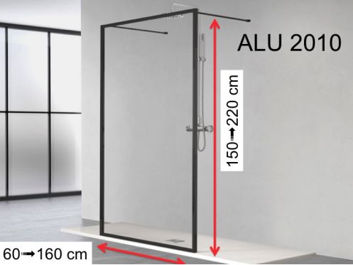 Stała ściana, czarny profil aluminiowy - ATELIER ALU 2010