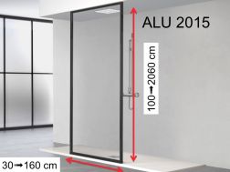 Parawan prysznicowy, profil aluminiowy czarny - staÅ‚a podÅ‚oga / sufit - ATELIER FN 2015