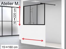 PÃ³Å‚przymkana Å›ciana prysznicowa, industrialny styl art deco - Atelier MUR