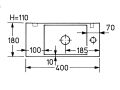 Lave-mains rectangulaire, 18x40 cm, robinetterie  droite - RECTO 40 A