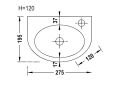 Lave-mains, 20x28 cm, robinetterie  droite - SEMI 28 A