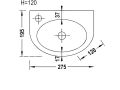 Lave-mains, 20 x 28 cm, robinetterie  gauche - SEMI 28-B