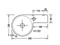 Lave mains rond, 23 x 39 cm, en cramique, suspendu - RONDO 23