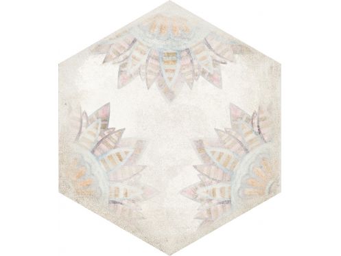 Habitania Flora - 21 x 25 cm - PÅ‚ytki podÅ‚ogowe i Å›cienne, heksagonalne matowe, postarzane