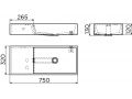 Lavabo, 75 x 32 cm, plage  gauche - WASH ME 75