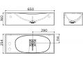 Design-wastafel, 18 x 65 cm, kraan links - HAMMOCK 65