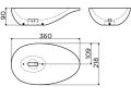 Lave-mains 36 cm, avec support Inox pour robinetterie - FIRST