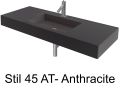Plan vasque, 50 x 120 cm, suspendue ou  encastrer, en rsine minrale - STIL 45