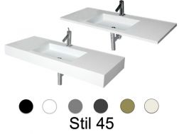 Wastafel, 50 x 70 cm, hangend of verzonken, in minerale hars - STIL 45