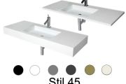 Wastafel, 50 x 110 cm, hangend of verzonken, in minerale hars - STIL 45
