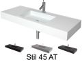 Wastafel, 50 x 160 cm, hangend of verzonken, in minerale hars - STIL 45