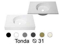 Rund hÃ¥ndvasktop 120 x 50 cm, hÃ¦ngende eller stÃ¥ende - TONDA Ã˜ 31