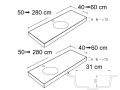 Plan vasque ronde  120 x 50 cm, suspendu ou  poser - TONDA   31