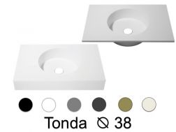 Plan vasque ronde  120 x 50 cm, suspendu ou à poser - TONDA  Ø 38