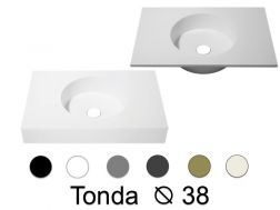Rund hÃ¥ndvasktop 120 x 50 cm, hÃ¦ngende eller stÃ¥ende - TONDA Ã˜ 38