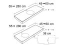 Plan vasque ronde  120 x 50 cm, suspendu ou  poser - TONDA   38