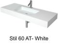 Plan vasque, 50 x 170 cm, suspendue ou  encastrer, en rsine minrale - STIL 60