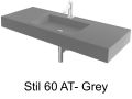 Wastafel, 50 x 170 cm, hangend of verzonken, in minerale hars - STIL 60