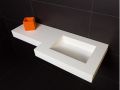 Plan vasque, 50 x 170 cm, suspendue ou  encastrer, en rsine minrale - STIL 60