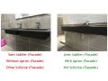 Plan vasque, 50 x 170 cm, suspendue ou  encastrer, en rsine minrale - STIL 60