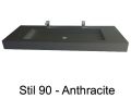 Dubbele kaptafel, 50 x 120 cm, hangend of verzonken, in minerale hars - STIL 90