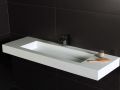 Plan vasque double, 50 x 130 cm, suspendue ou  encastrer, en rsine minrale - STIL 90