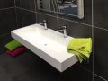 Plan vasque double, 50 x 130 cm, suspendue ou  encastrer, en rsine minrale - STIL 90