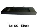 Plan vasque double, 50 x 130 cm, suspendue ou  encastrer, en rsine minrale - STIL 90