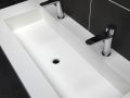 Plan vasque double, 50 x 130 cm, suspendue ou  encastrer, en rsine minrale - STIL 90