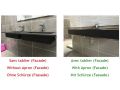 Plan vasque double, 50 x 140 cm, suspendue ou  encastrer, en rsine minrale - STIL 90