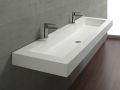 Plan vasque double, 50 x 180 cm, suspendue ou  encastrer, en rsine minrale - STIL 90